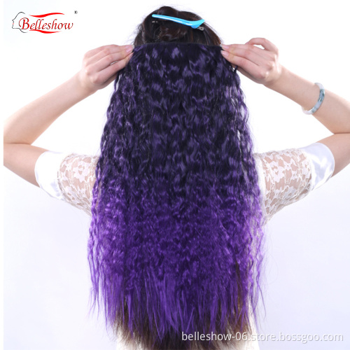 Hot sellhair clip in extension Afro wave clip in hair extension synthetic clip in curly hair extension for black women